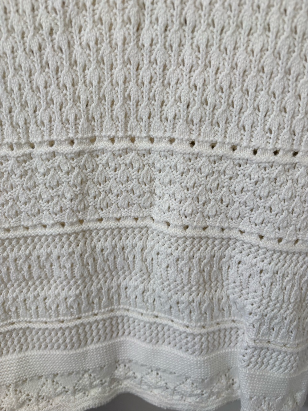Eddie Bauer White Open Knit Button Front Cardigan Size Small 100% Cotton - Picture 10 of 14